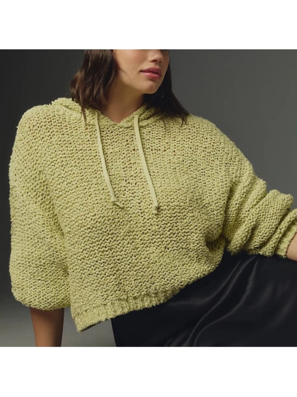 Anthropologie Green PILCRO SAILCLOTH HOODED SWEATER / S